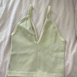 FP the movement by free people Women's Ribbed V-Neck Top - Light Green